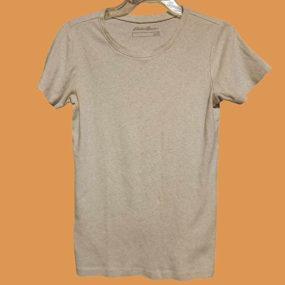 Ladies Basic Eddie Bauer Short Sleeve T-Shirt 100% Cotton Size M